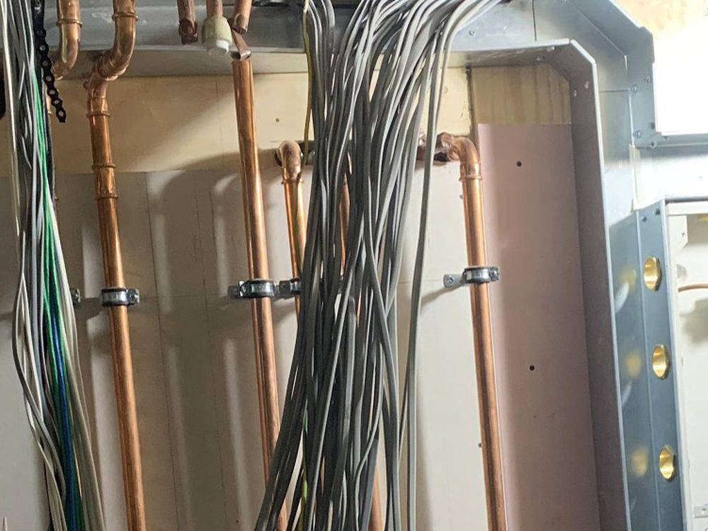 Cables and conduit during a rewire
