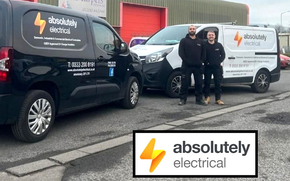 The Absolutely Electrical team with their sign-written vans